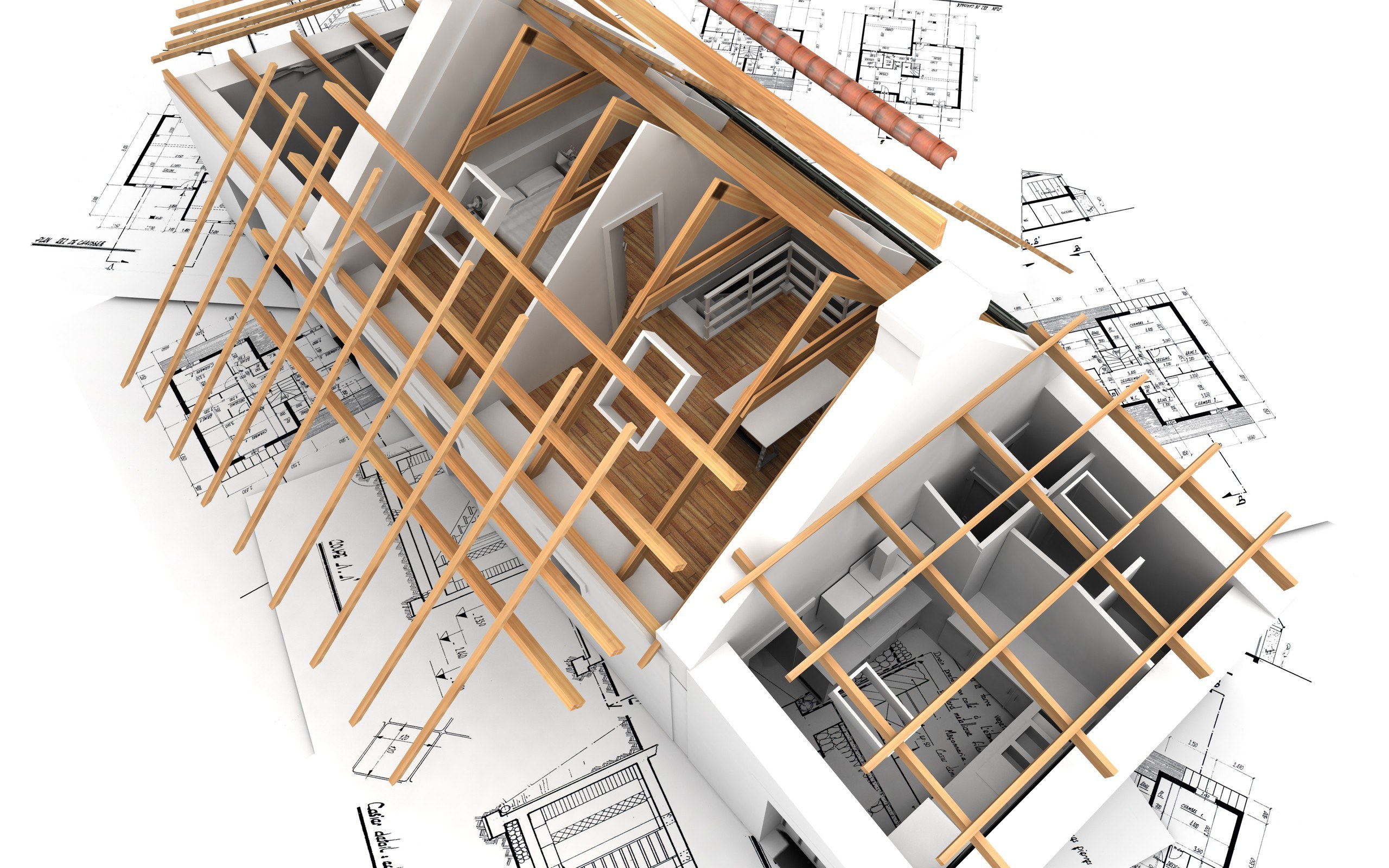 3D house construction model