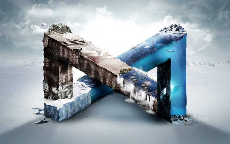3d Letter M Landscape