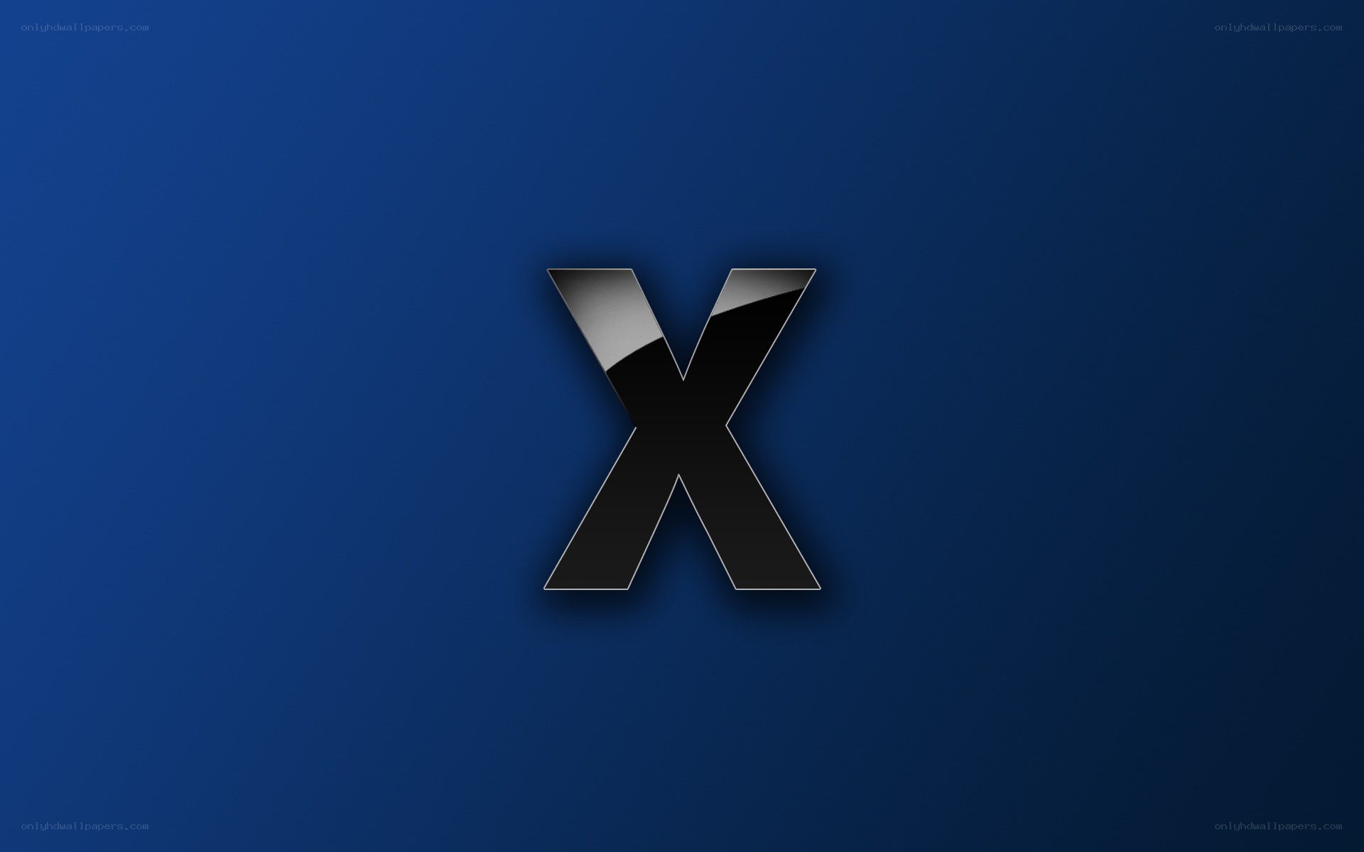 3D letter X on blue background