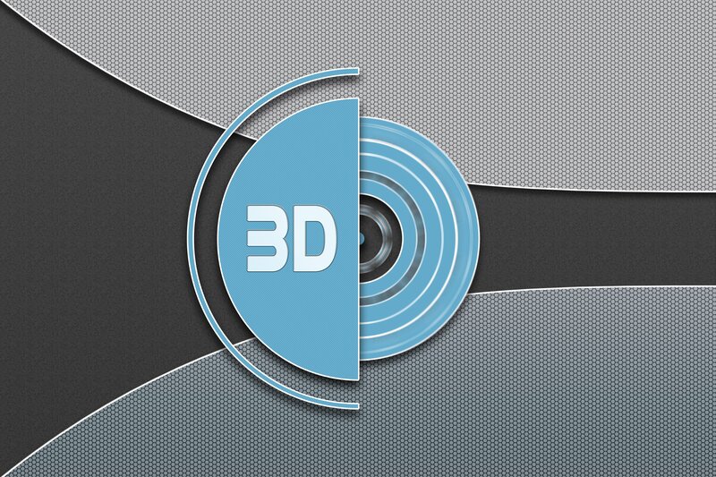 3D Logo Design — Blue