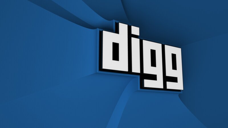 3D logo of the word digg