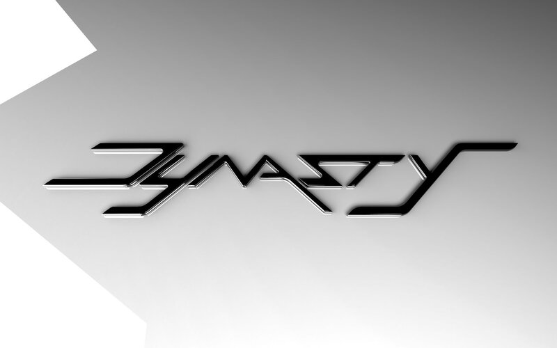3D Logo of the Word Dynasty — Black, Minimalist