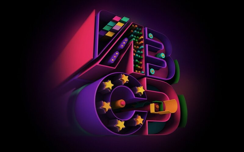 3D logo with colorful elements