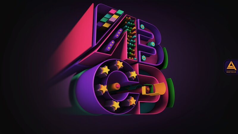 3d Logo with Stars