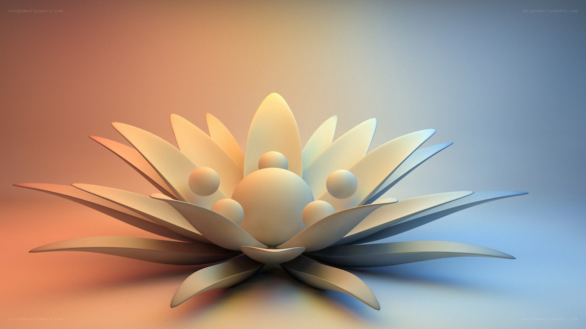 3D lotus flower sculpture