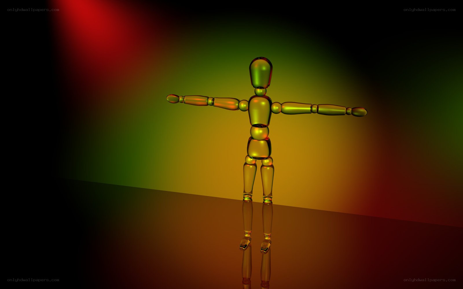 3D mannequin with colorful lighting