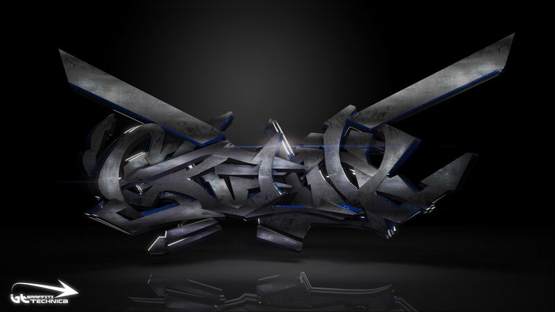 3D metallic graffiti art