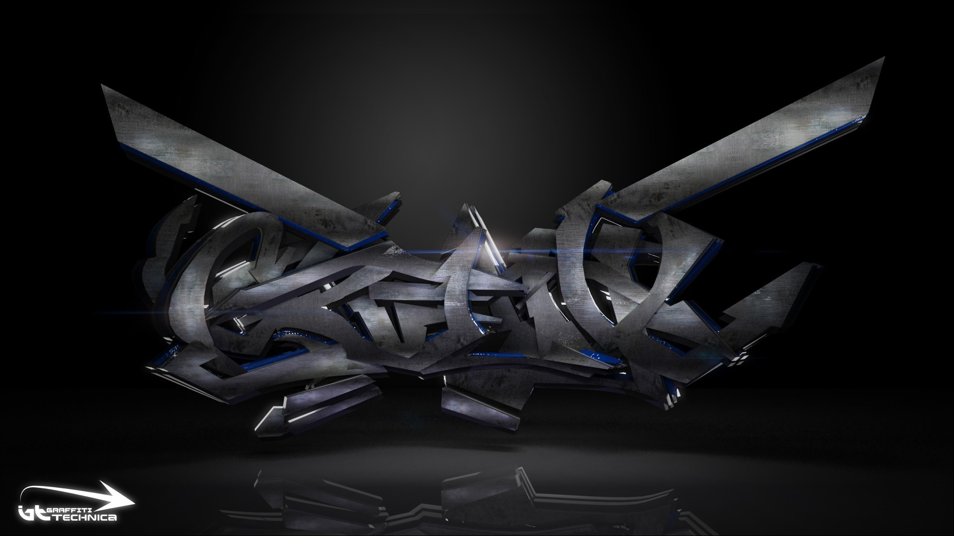 3D metallic graffiti art