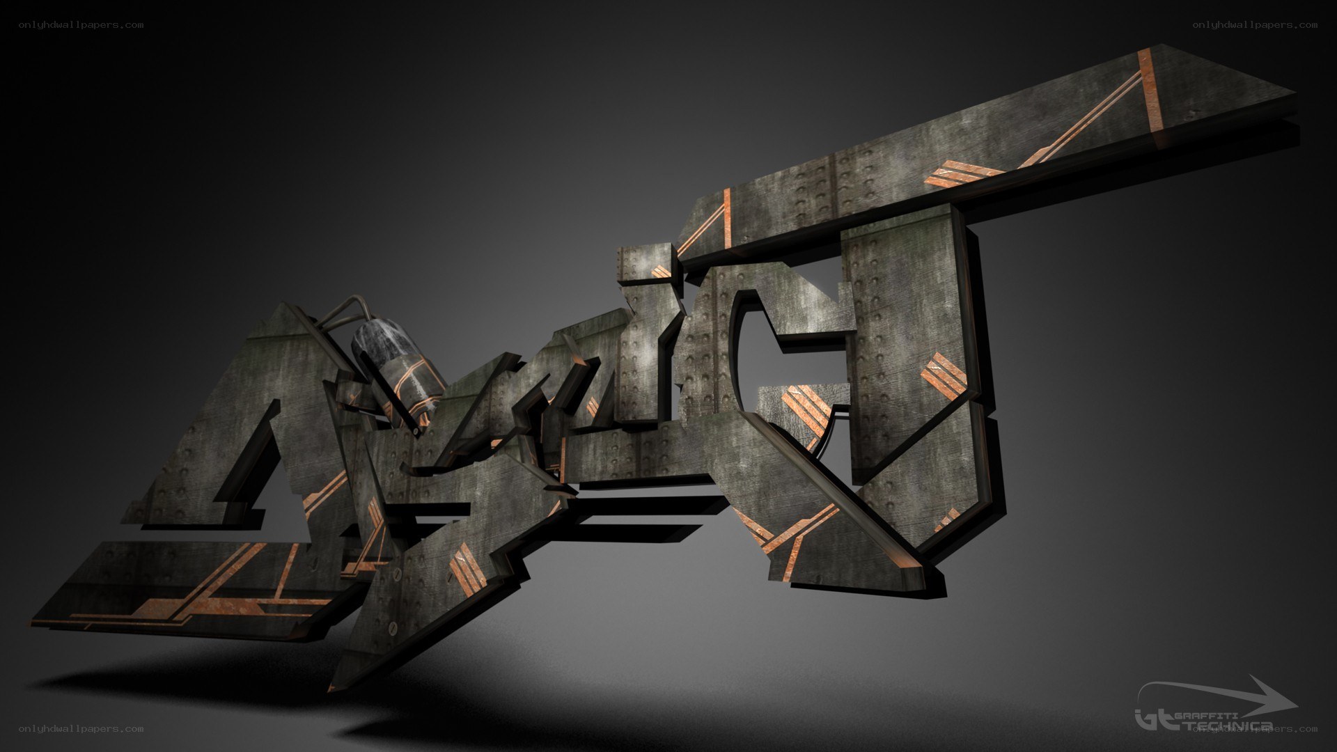 3D metallic graffiti art