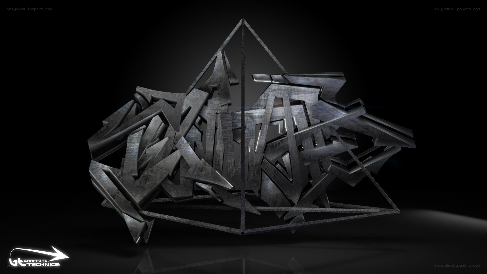 3D metallic graffiti sculpture
