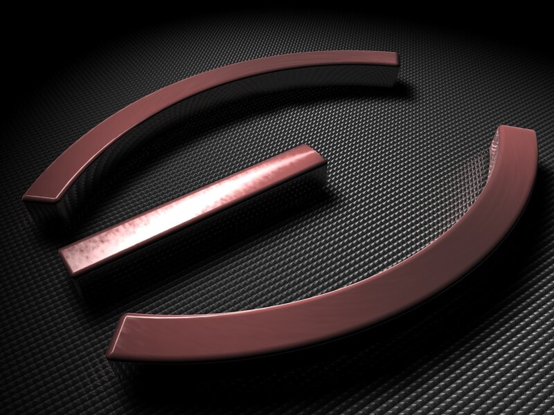 3D metallic logo on carbon fiber