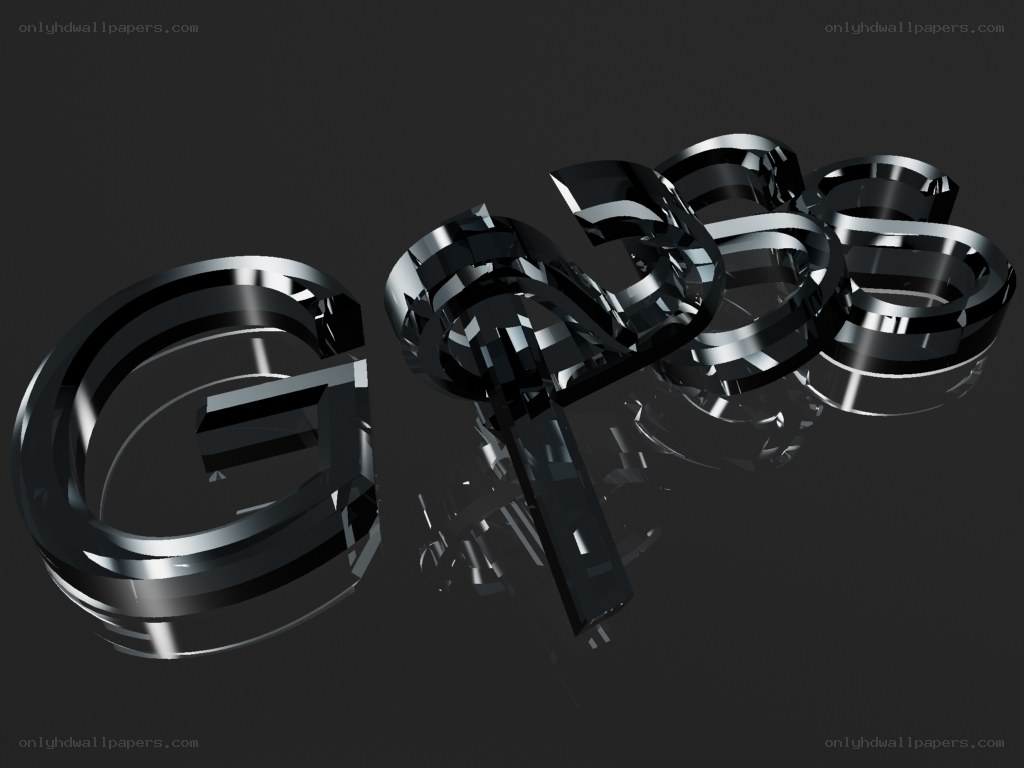 3D metallic text logo