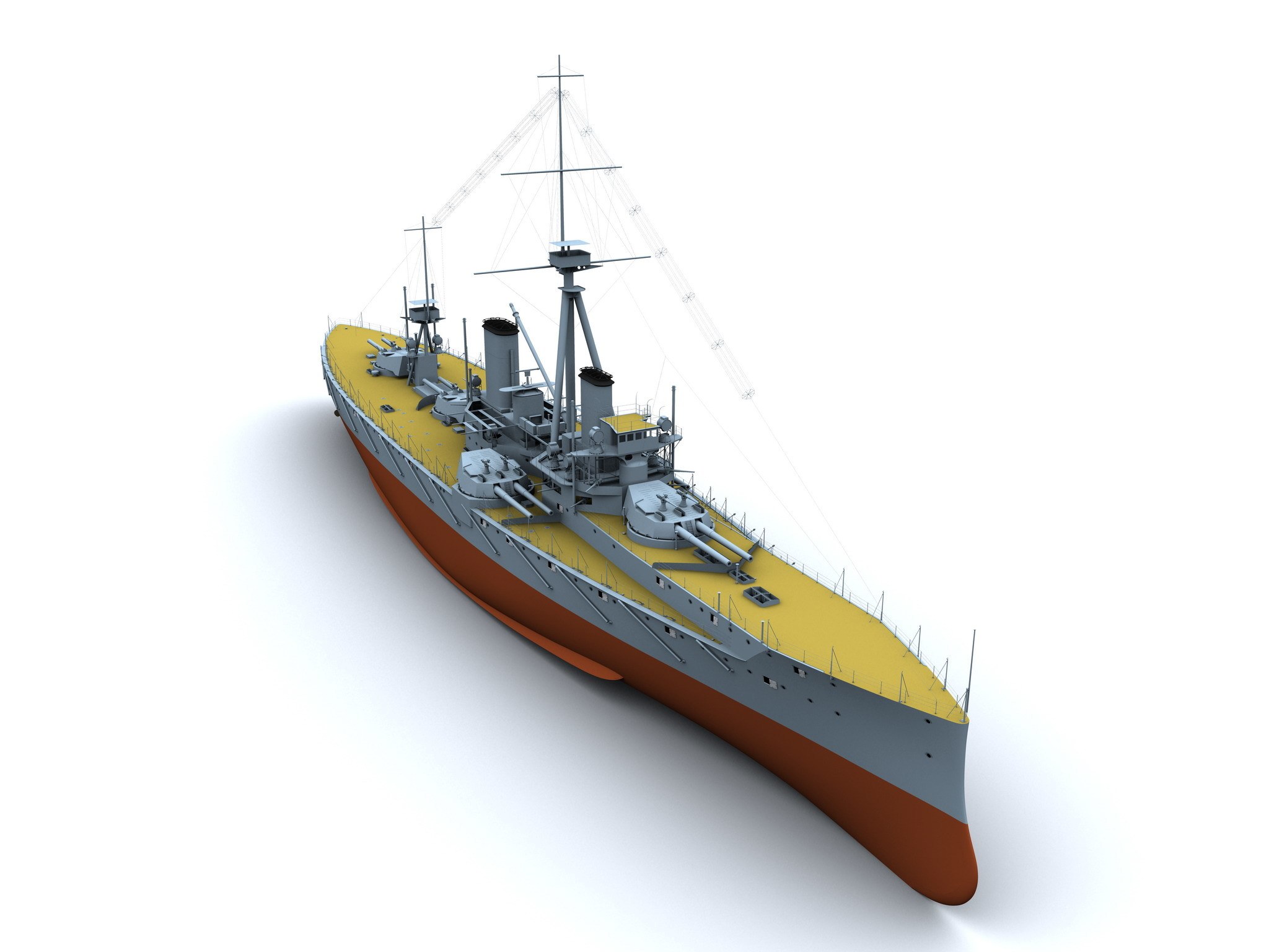 3D model of a battleship