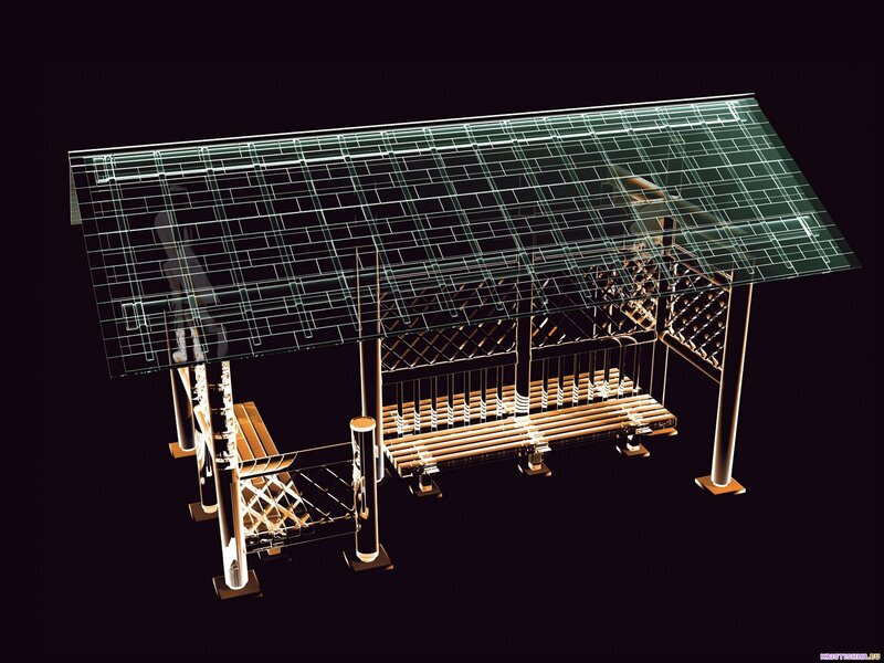 3D model of a bus stop