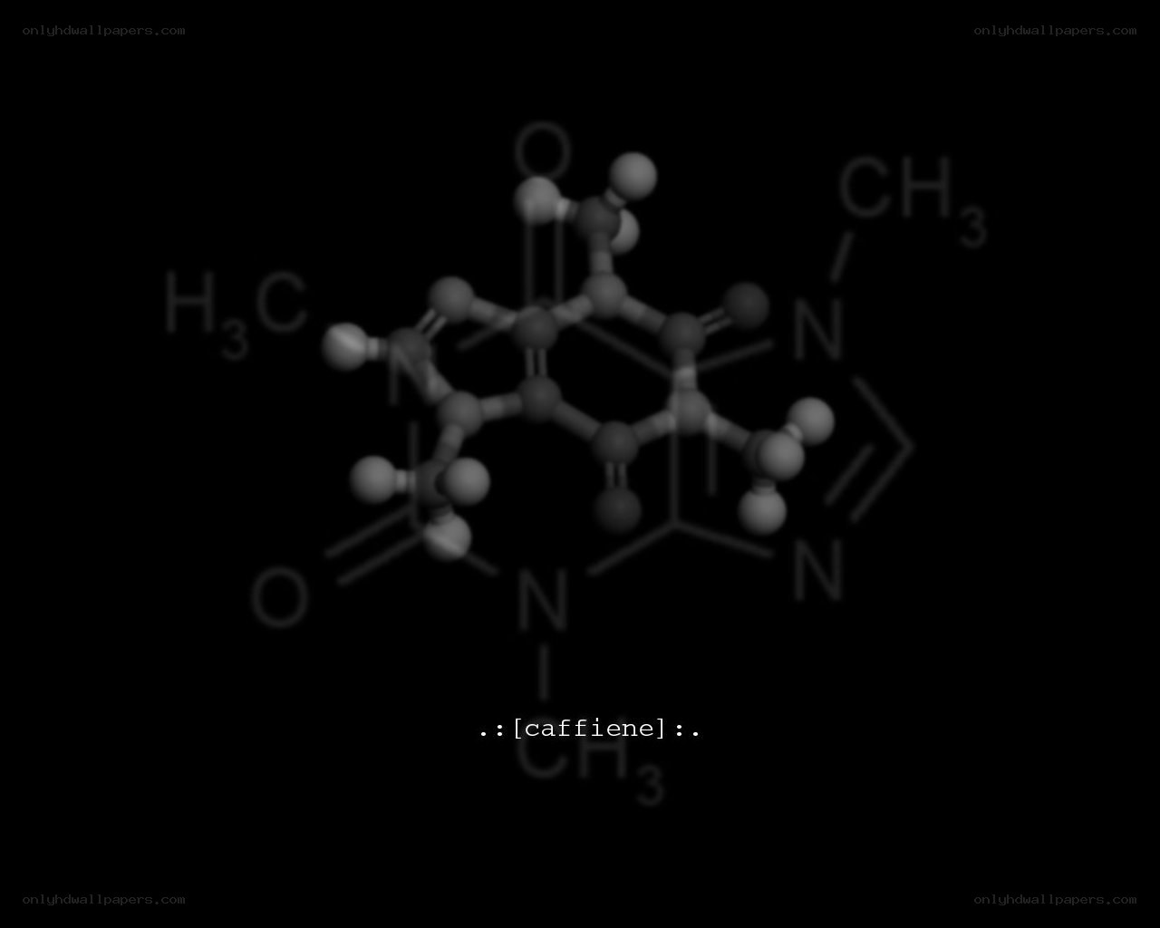 3D model of a caffeine molecule