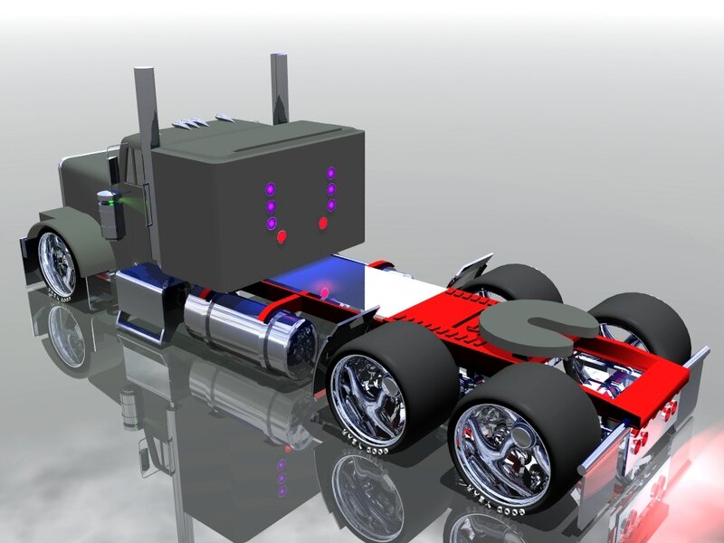 3D model of a custom truck