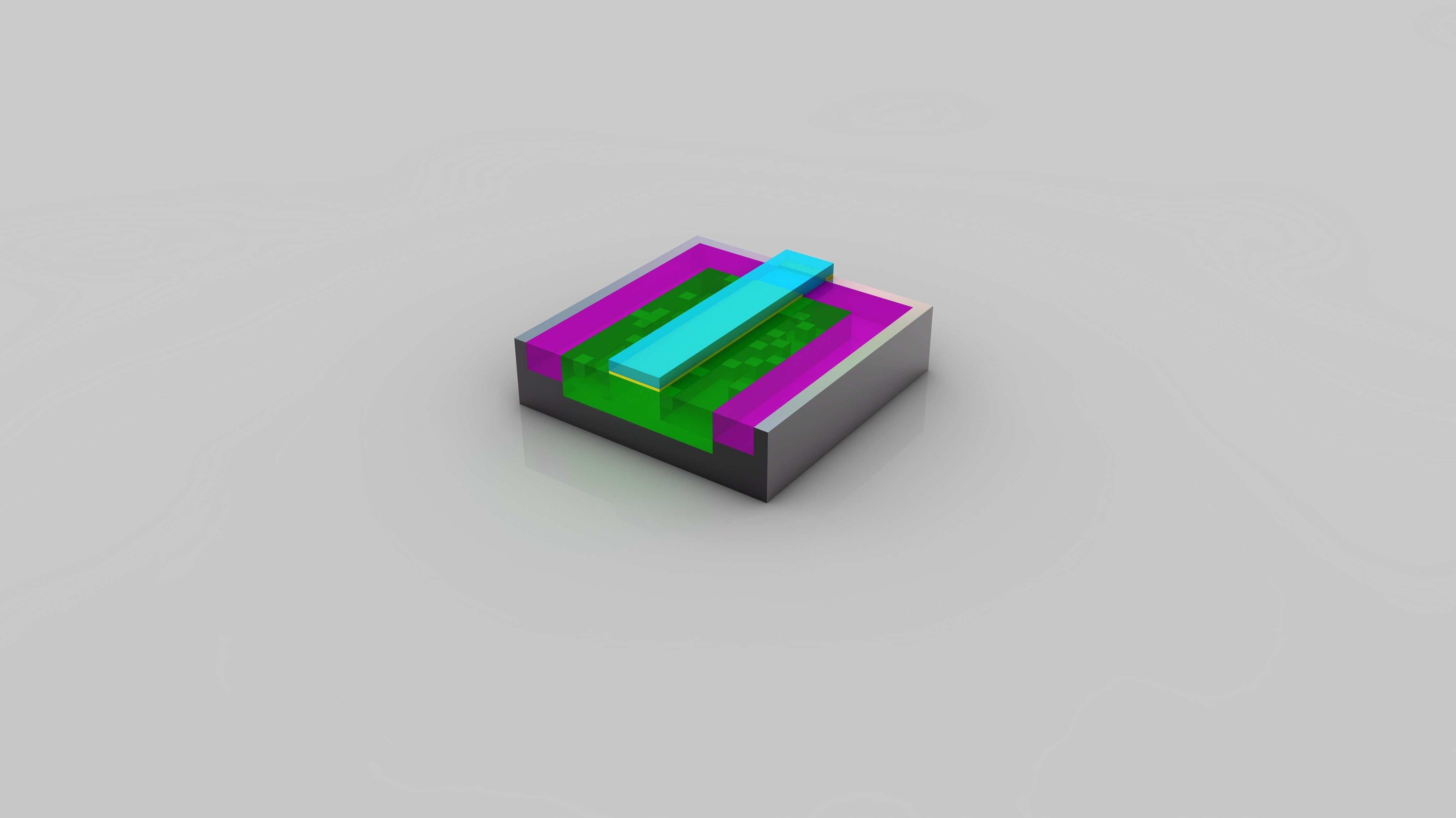 3D model of a microchip