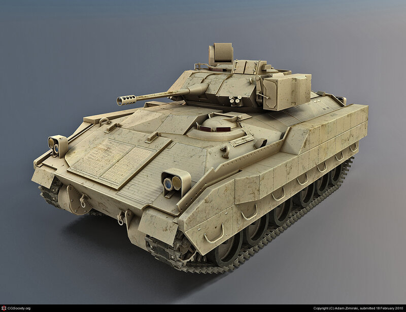 3D model of a military tank