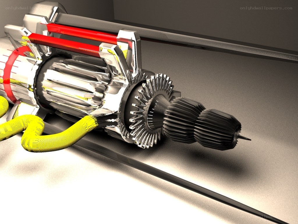 3D model of a motor assembly