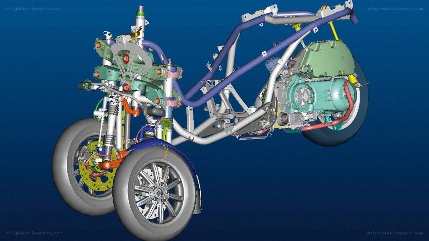 3D model of a motorcycle chassis