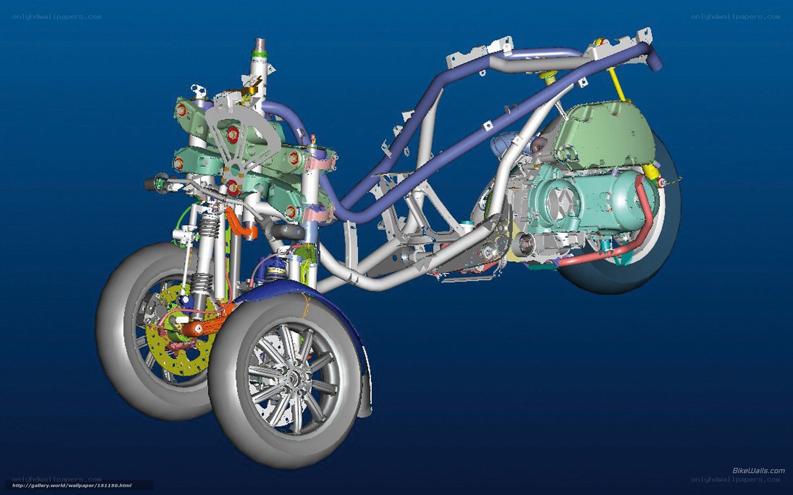 3D model of a motorcycle frame