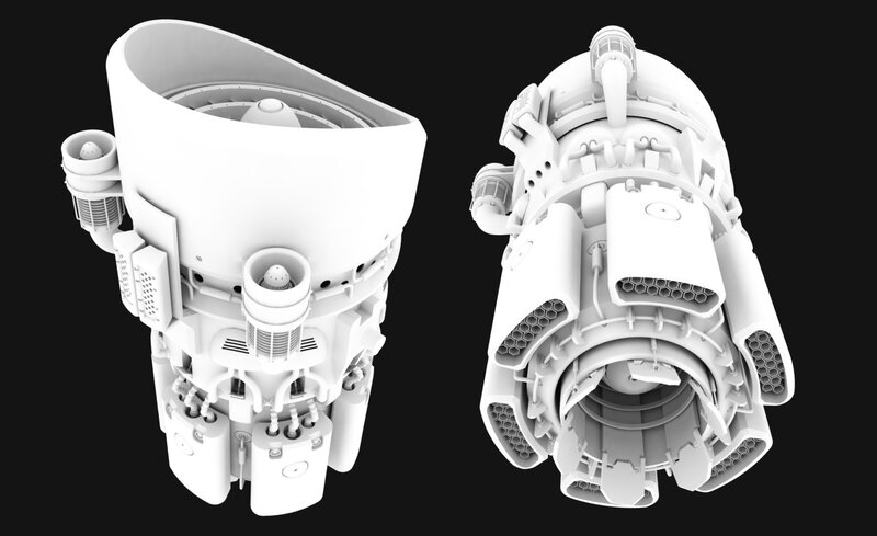 3D model of a sci-fi engine