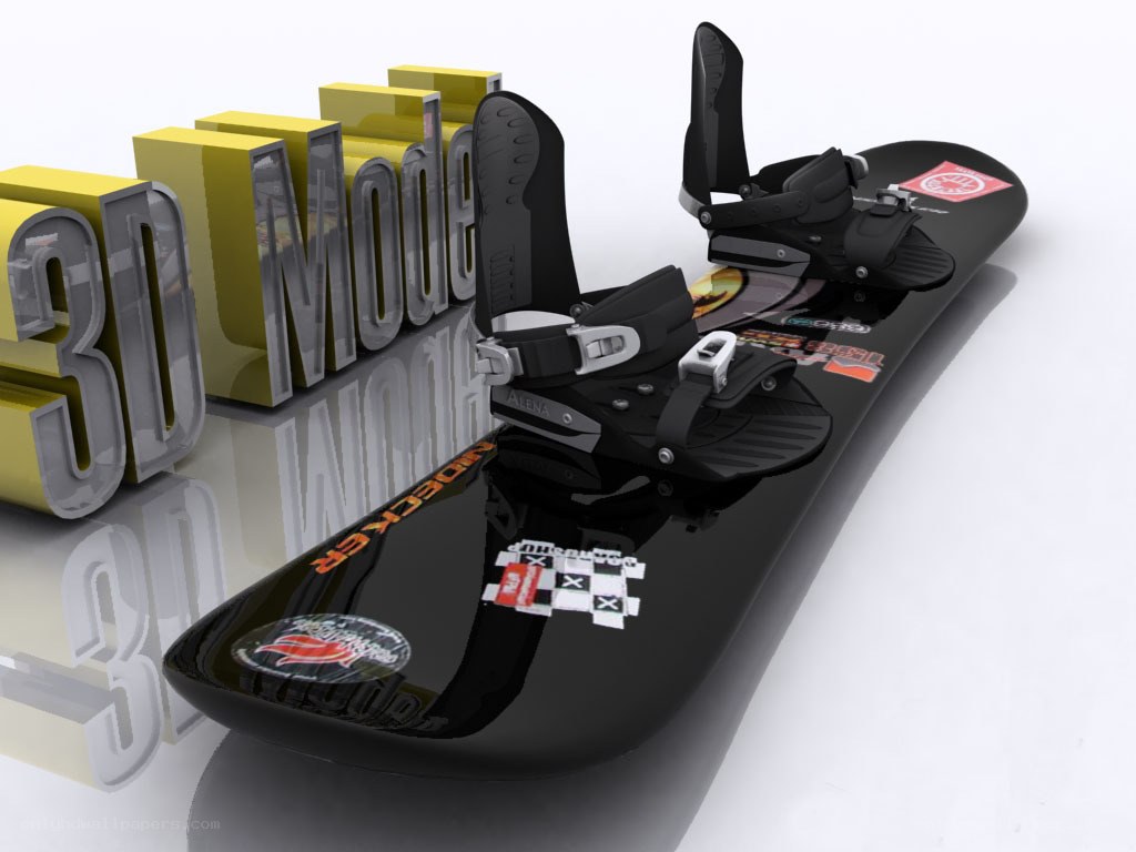 3D model of a snowboard