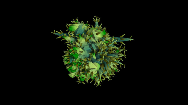 3D model of a spiky green sphere