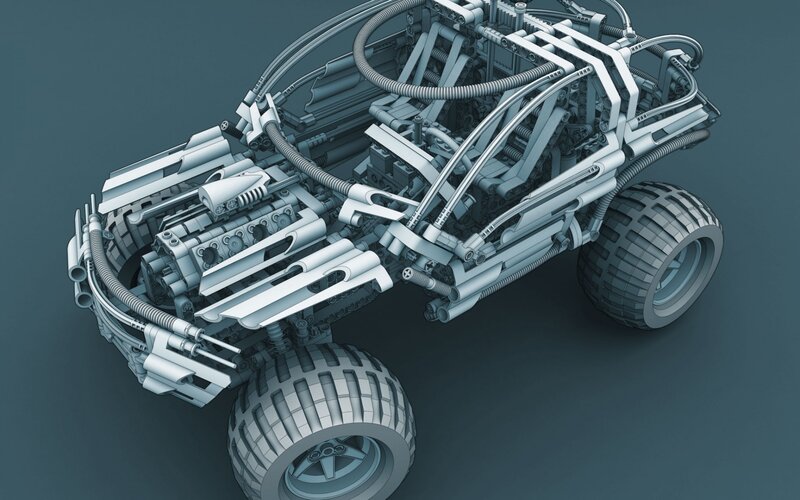 3D model of a vehicle chassis