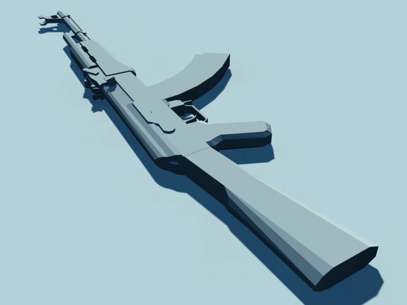 3D model of assault rifle