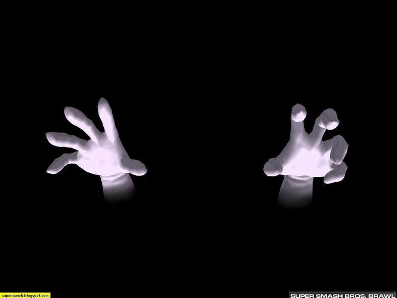 3D model of hands from Super Smash Bros.