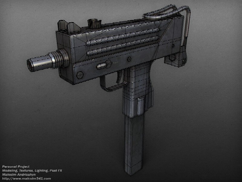 3d Model of Submachine Gun