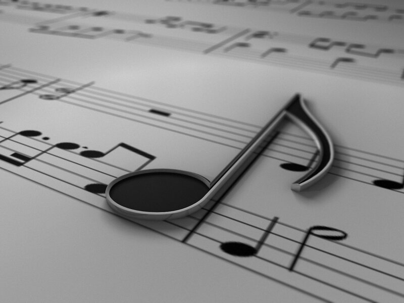 3d Music Note on Sheet