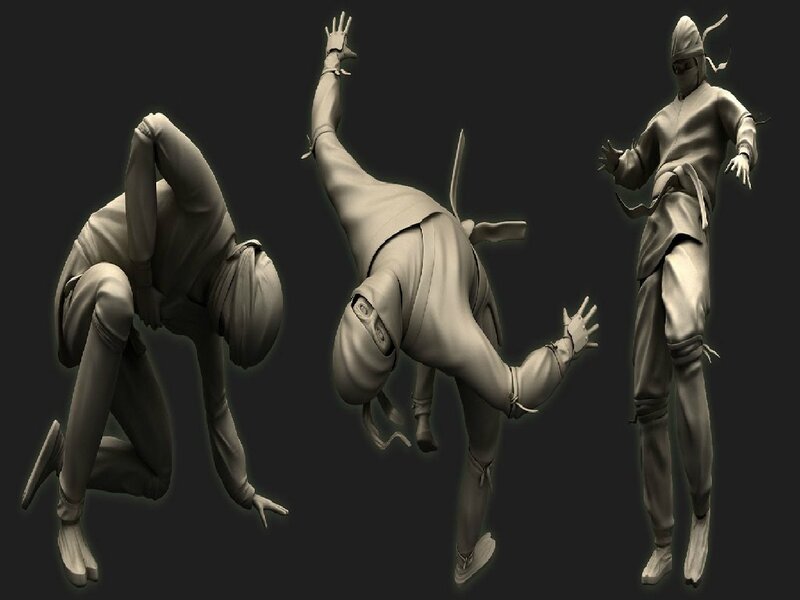 3D ninja character models