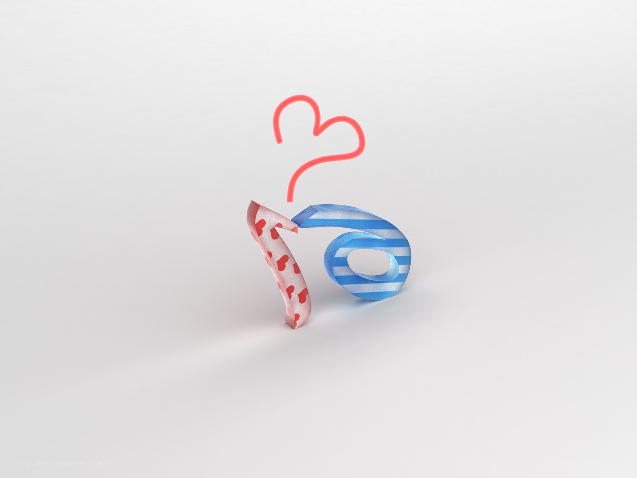 3D number 16 with heart