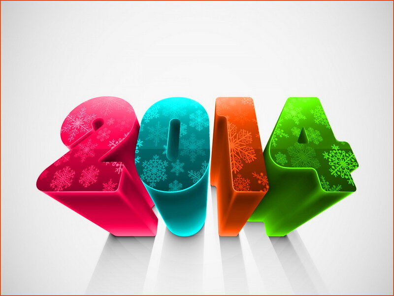 3D Numbers 2014 — Red, Festive
