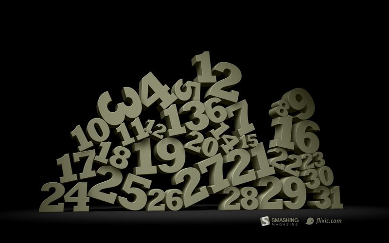 3D numbers on black background