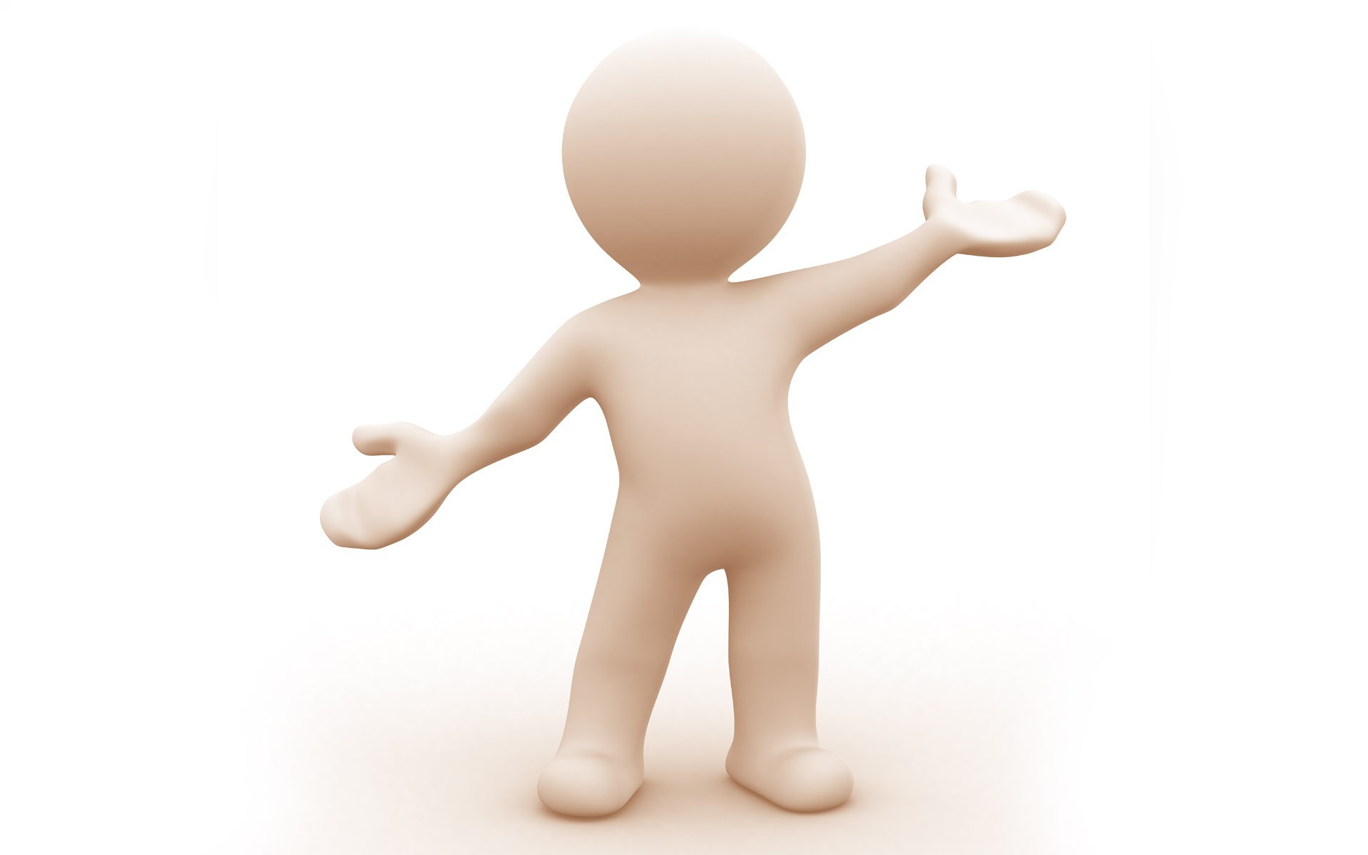 3D person figure with open arms
