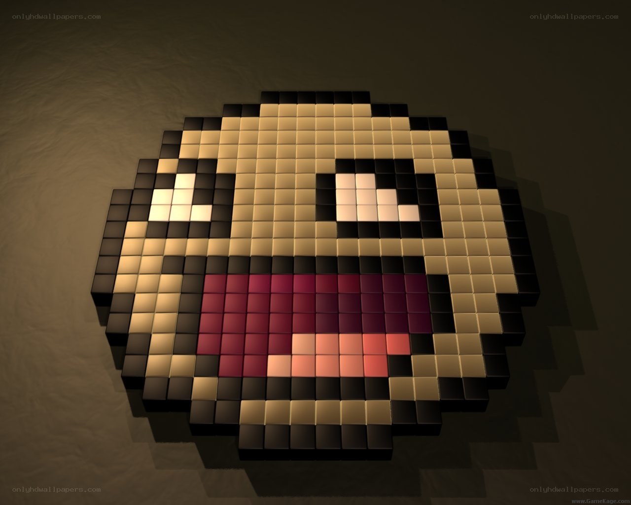 3D pixel art face