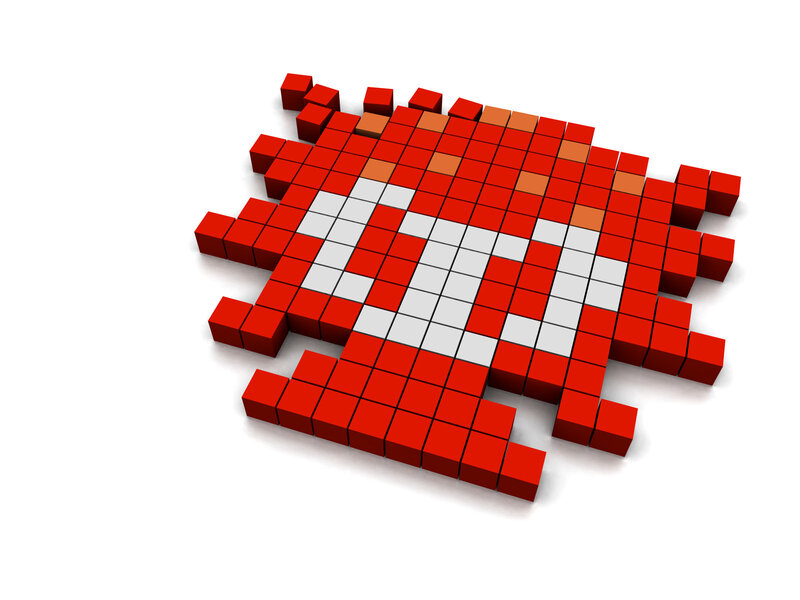 3D pixelated alien design