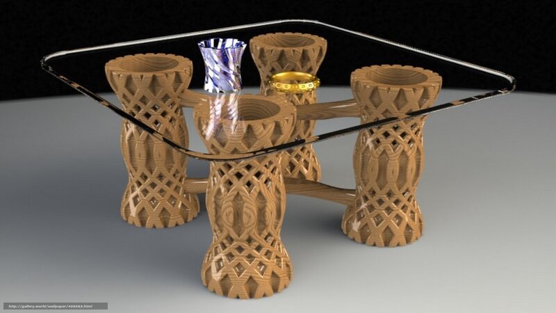 3D-Printed Table with Glass Top
