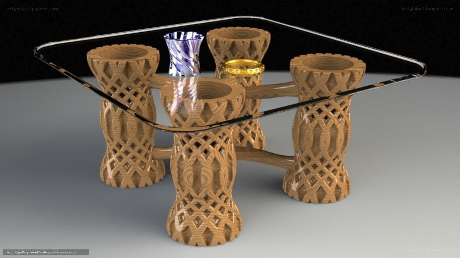 3D-Printed Table with Glass Top