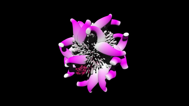 3D purple flower model