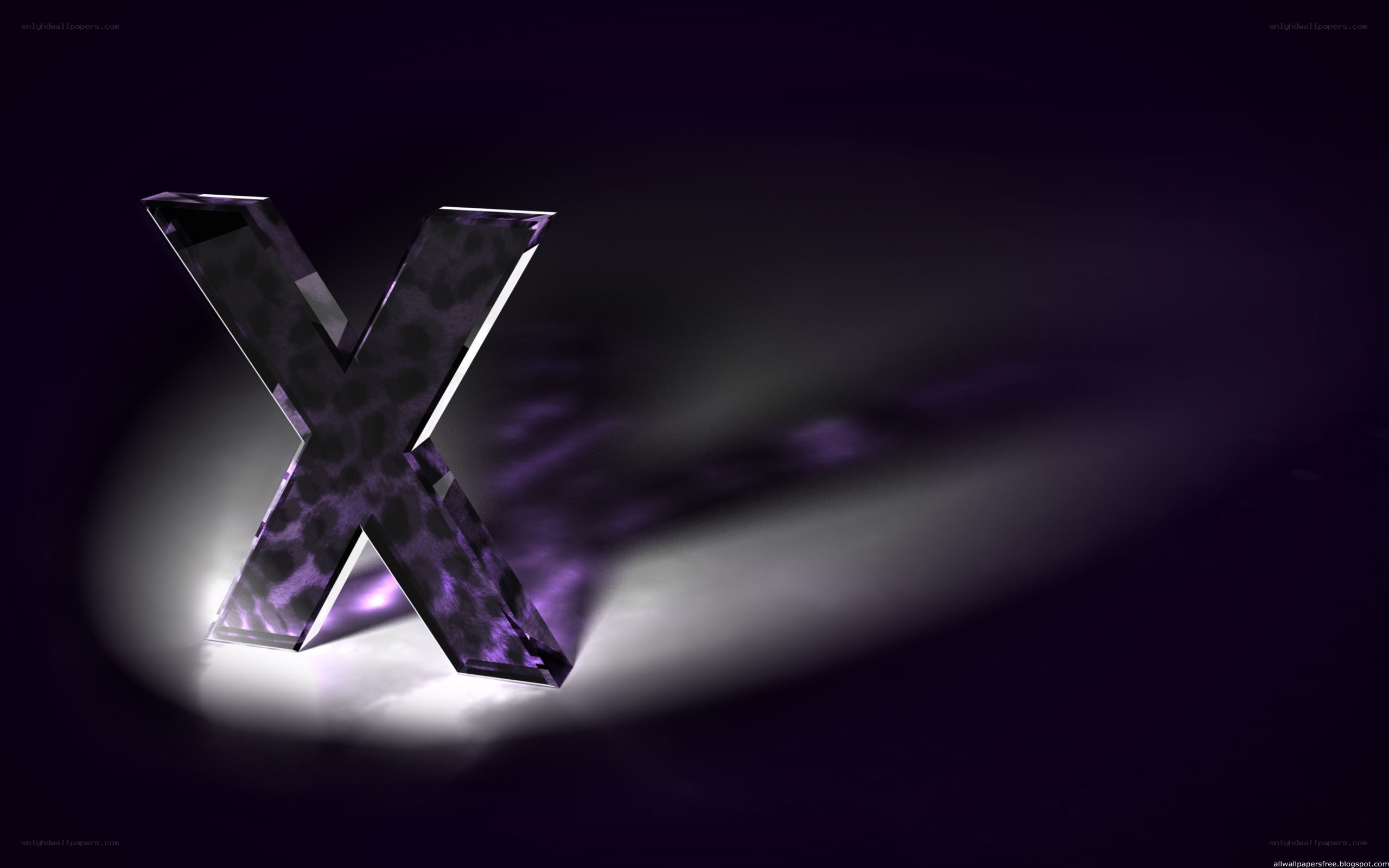 3D purple letter X