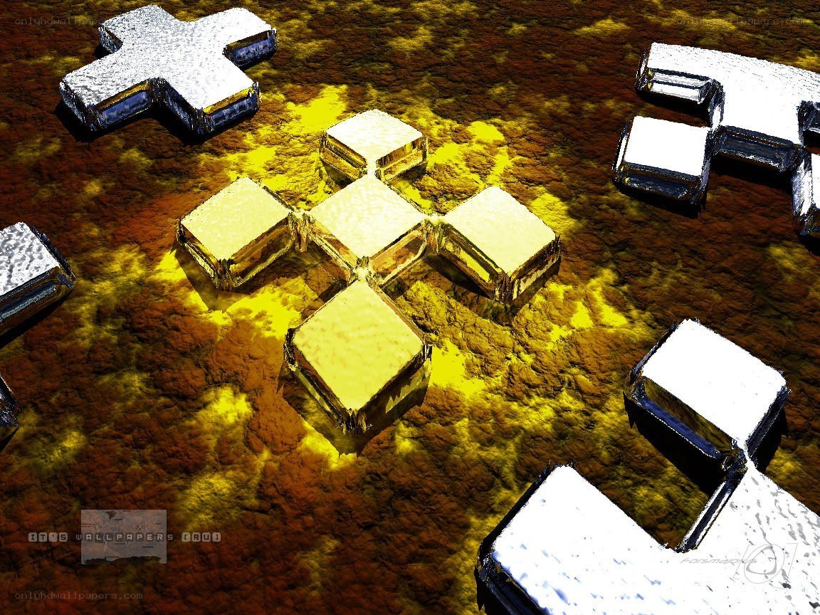 3D puzzle pieces on textured surface