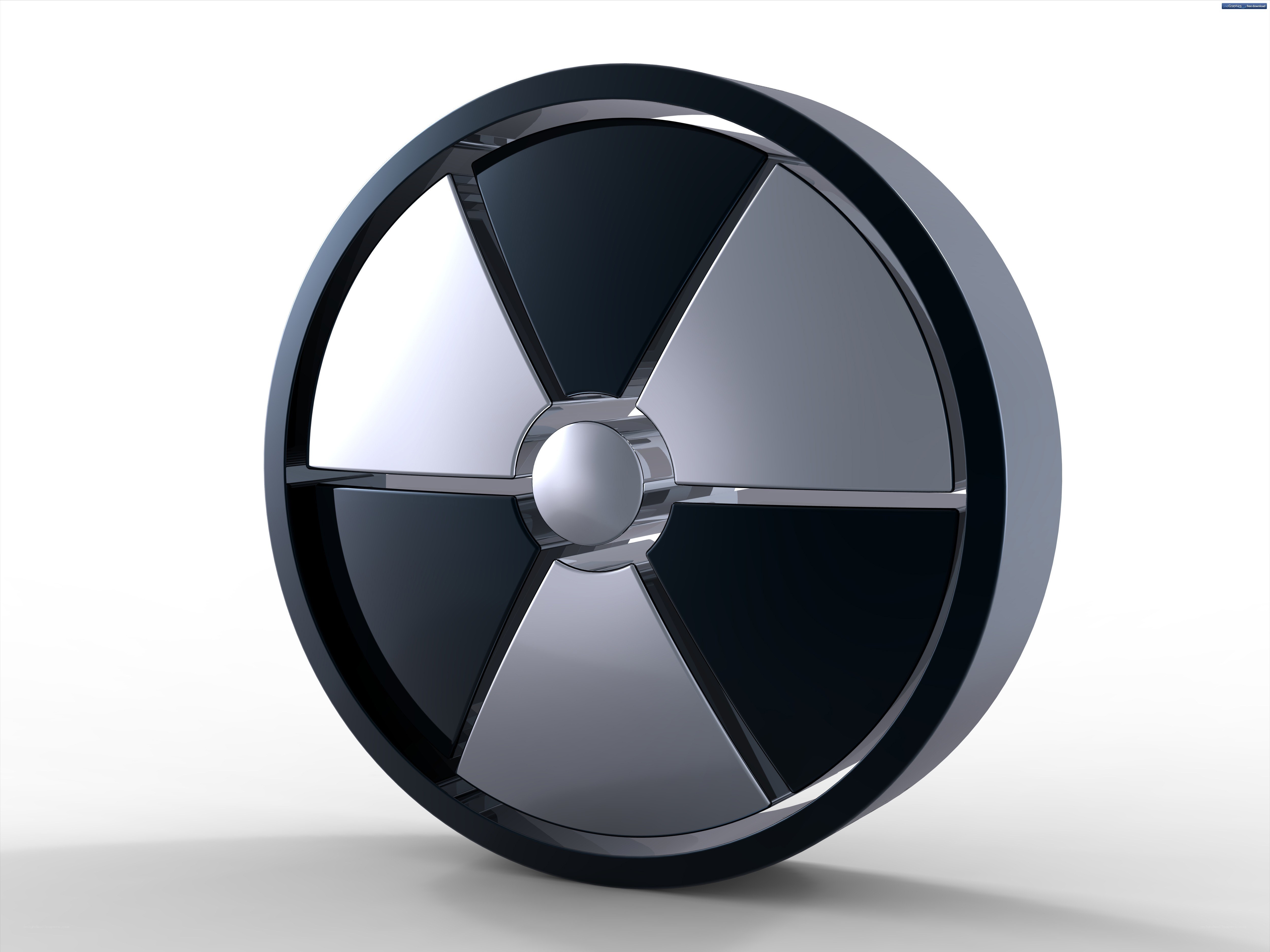 3D radiation symbol wheel