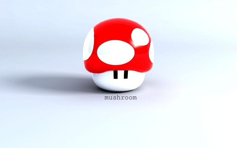 3D red mushroom character
