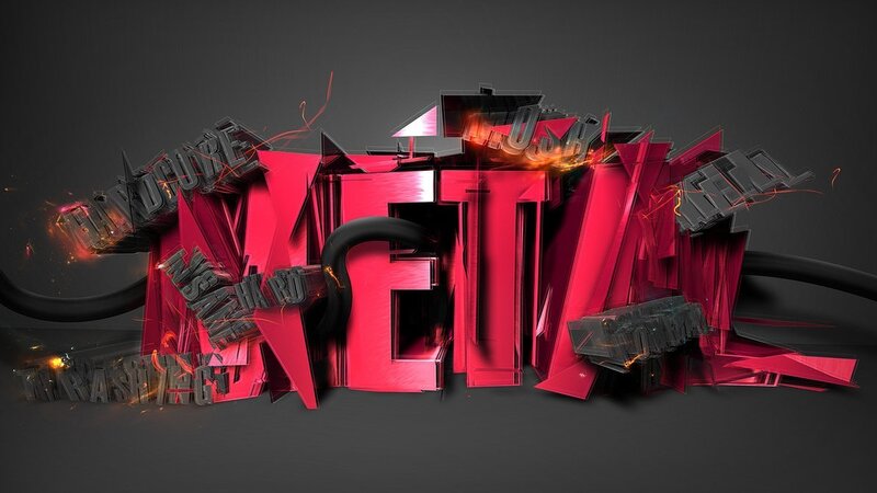3D red text explosion