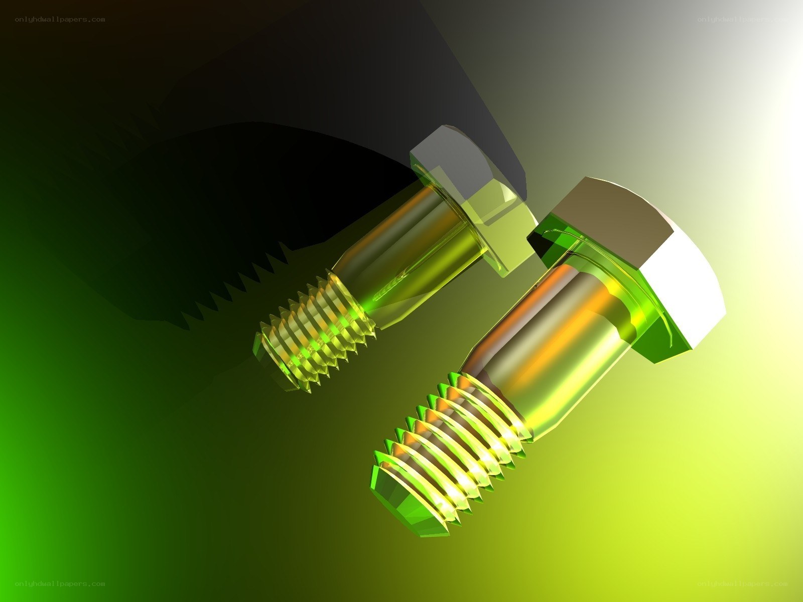 3D render of bolts