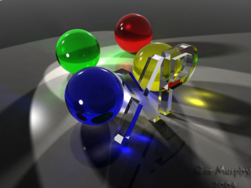 3D render of colorful spheres